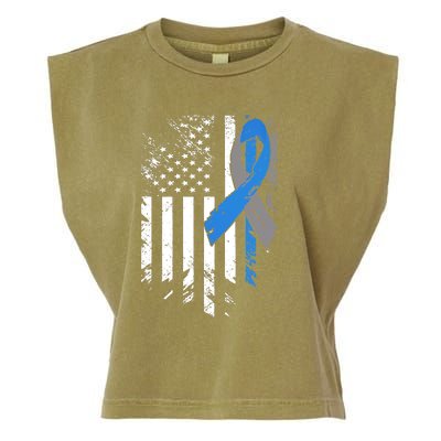 Support USA Flag Diabetes Type 1 Awareness Family Garment-Dyed Women's Muscle Tee