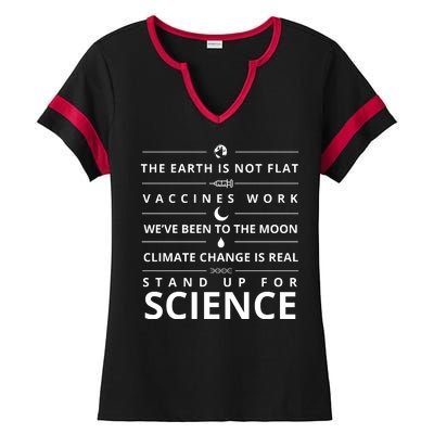 Stand Up For Science Quote Ladies Halftime Notch Neck Tee