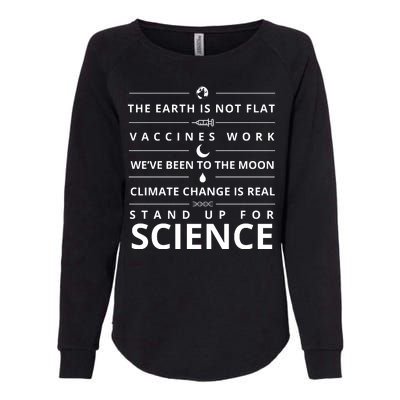 Stand Up For Science Quote Womens California Wash Sweatshirt