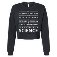 Stand Up For Science Quote Cropped Pullover Crew