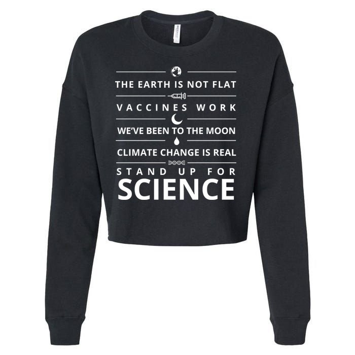 Stand Up For Science Quote Cropped Pullover Crew
