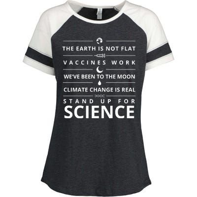 Stand Up For Science Quote Enza Ladies Jersey Colorblock Tee