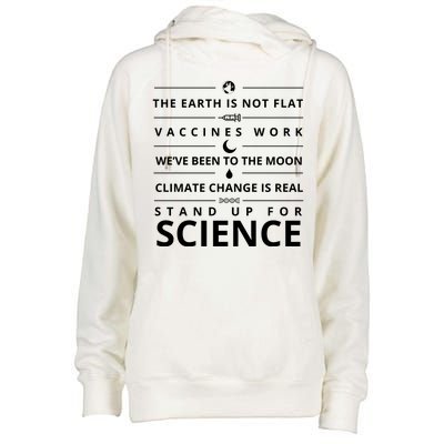 Stand Up For Science Quote Womens Funnel Neck Pullover Hood