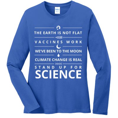 Stand Up For Science Quote Ladies Long Sleeve Shirt