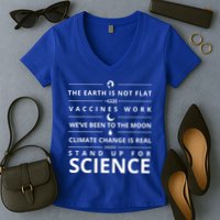 Stand Up For Science Quote Women's V-Neck T-Shirt