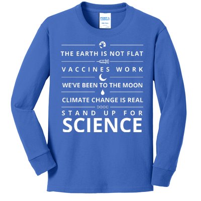 Stand Up For Science Quote Kids Long Sleeve Shirt