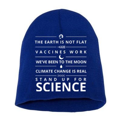 Stand Up For Science Quote Short Acrylic Beanie