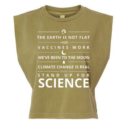 Stand Up For Science Quote Garment-Dyed Women's Muscle Tee