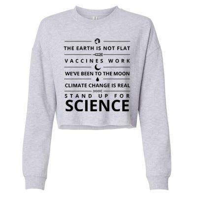 Stand Up For Science Quote Cropped Pullover Crew