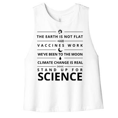 Stand Up For Science Quote Women's Racerback Cropped Tank