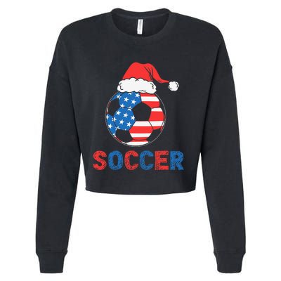 Soccer Usa Flag For Soccer Lover Christmas Gift Cropped Pullover Crew