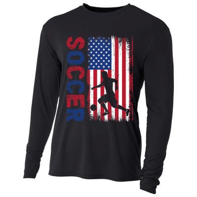 Soccer Usa Flag For Soccer Lover Gift Cooling Performance Long Sleeve Crew