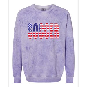 Soccer USA Flag For Soccer Lover Man Woman Colorblast Crewneck Sweatshirt