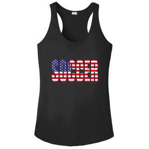 Soccer USA Flag For Soccer Lover Man Woman Ladies PosiCharge Competitor Racerback Tank