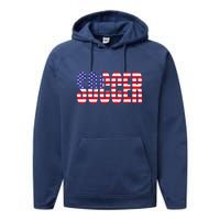 Soccer USA Flag For Soccer Lover Man Woman Performance Fleece Hoodie