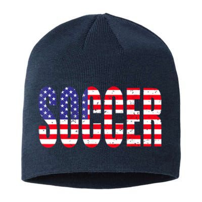 Soccer USA Flag For Soccer Lover Man Woman Sustainable Beanie