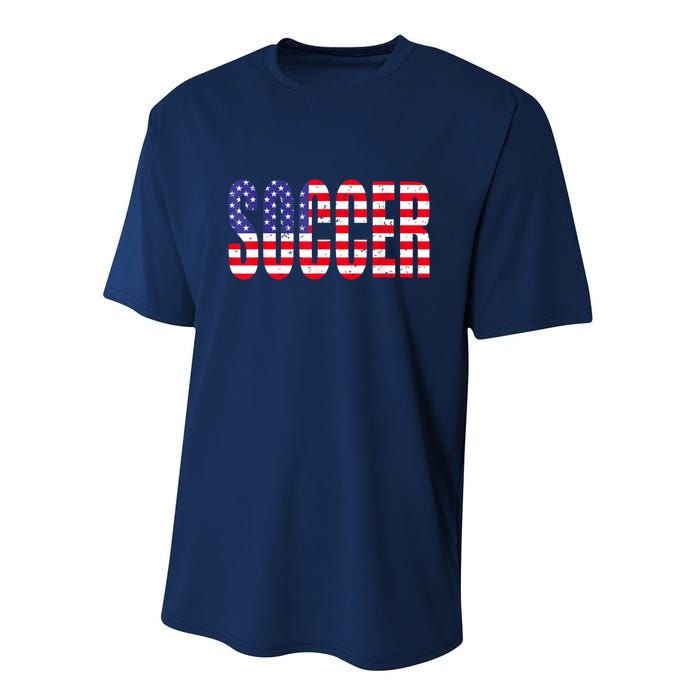 Soccer USA Flag For Soccer Lover Man Woman Performance Sprint T-Shirt