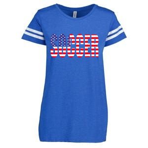 Soccer USA Flag For Soccer Lover Man Woman Enza Ladies Jersey Football T-Shirt