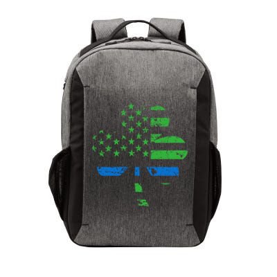 Shamrock Usa Flag Thin Blue Line Police St Patricks Day Gift Vector Backpack