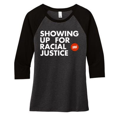 Showing Up For Racial Justice Women's Tri-Blend 3/4-Sleeve Raglan Shirt