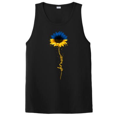 Sunflower Ukrainian Flag Tee I Stand With Ukraine Peace Meaningful Gift PosiCharge Competitor Tank