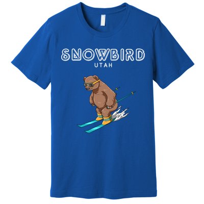 Snowbird Utah Funny Ski Grizzly Bear Gift Premium T-Shirt