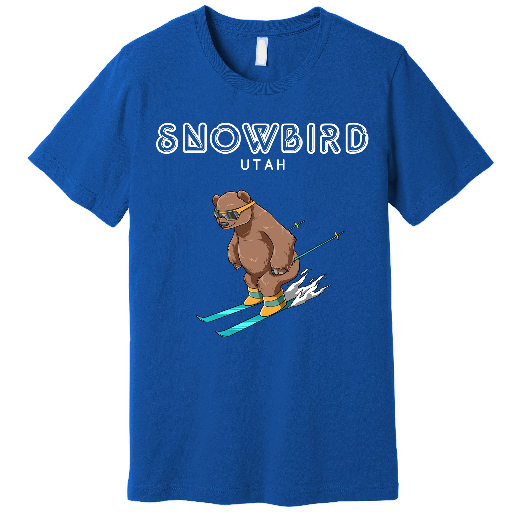 Snowbird Utah Funny Ski Grizzly Bear Gift Premium T-Shirt