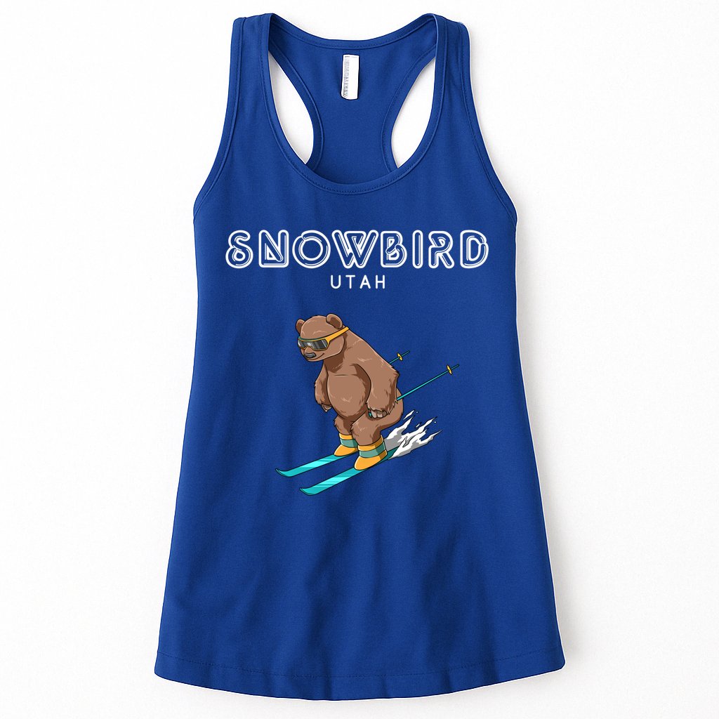 Snowbird Utah Funny Ski Grizzly Bear Gift Womens Tank Top