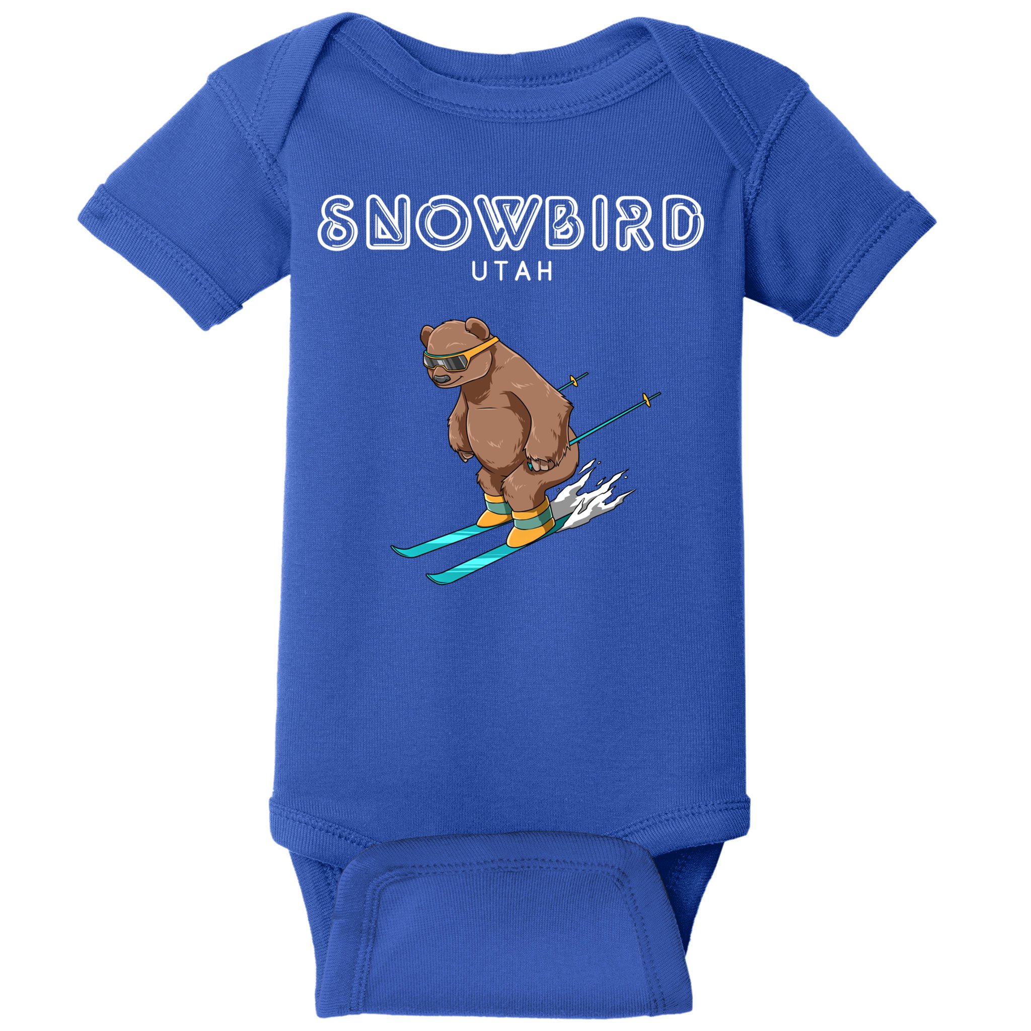Snowbird Utah Funny Ski Grizzly Bear Gift Baby Bodysuit
