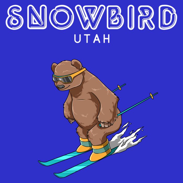 Snowbird Utah Funny Ski Grizzly Bear Gift Toddler T-Shirt
