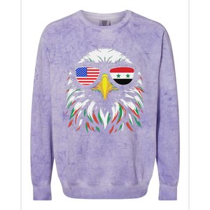 Syria Usa Flag Half Syrian American Patriotic Eagle Colorblast Crewneck Sweatshirt