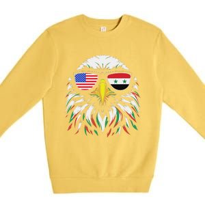 Syria Usa Flag Half Syrian American Patriotic Eagle Premium Crewneck Sweatshirt