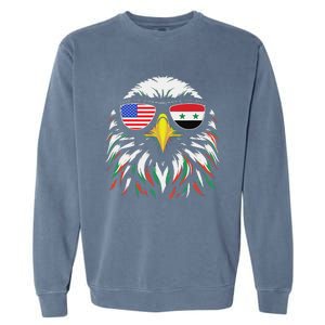 Syria Usa Flag Half Syrian American Patriotic Eagle Garment-Dyed Sweatshirt