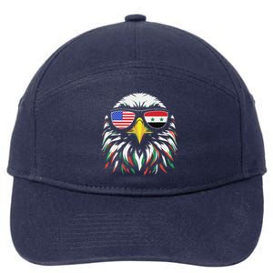 Syria Usa Flag Half Syrian American Patriotic Eagle 7-Panel Snapback Hat