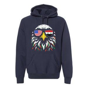 Syria Usa Flag Half Syrian American Patriotic Eagle Premium Hoodie