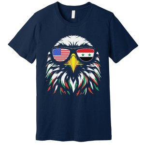 Syria Usa Flag Half Syrian American Patriotic Eagle Premium T-Shirt