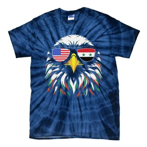 Syria Usa Flag Half Syrian American Patriotic Eagle Tie-Dye T-Shirt