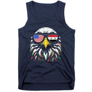 Syria Usa Flag Half Syrian American Patriotic Eagle Tank Top