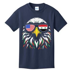 Syria Usa Flag Half Syrian American Patriotic Eagle Kids T-Shirt