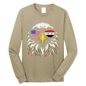 Syria Usa Flag Half Syrian American Patriotic Eagle Long Sleeve Shirt