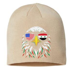 Syria Usa Flag Half Syrian American Patriotic Eagle Sustainable Beanie