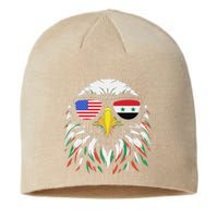 Syria Usa Flag Half Syrian American Patriotic Eagle Sustainable Beanie