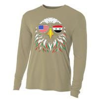 Syria Usa Flag Half Syrian American Patriotic Eagle Cooling Performance Long Sleeve Crew