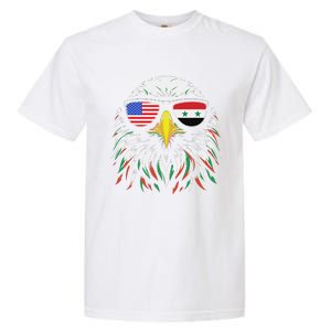 Syria Usa Flag Half Syrian American Patriotic Eagle Garment-Dyed Heavyweight T-Shirt