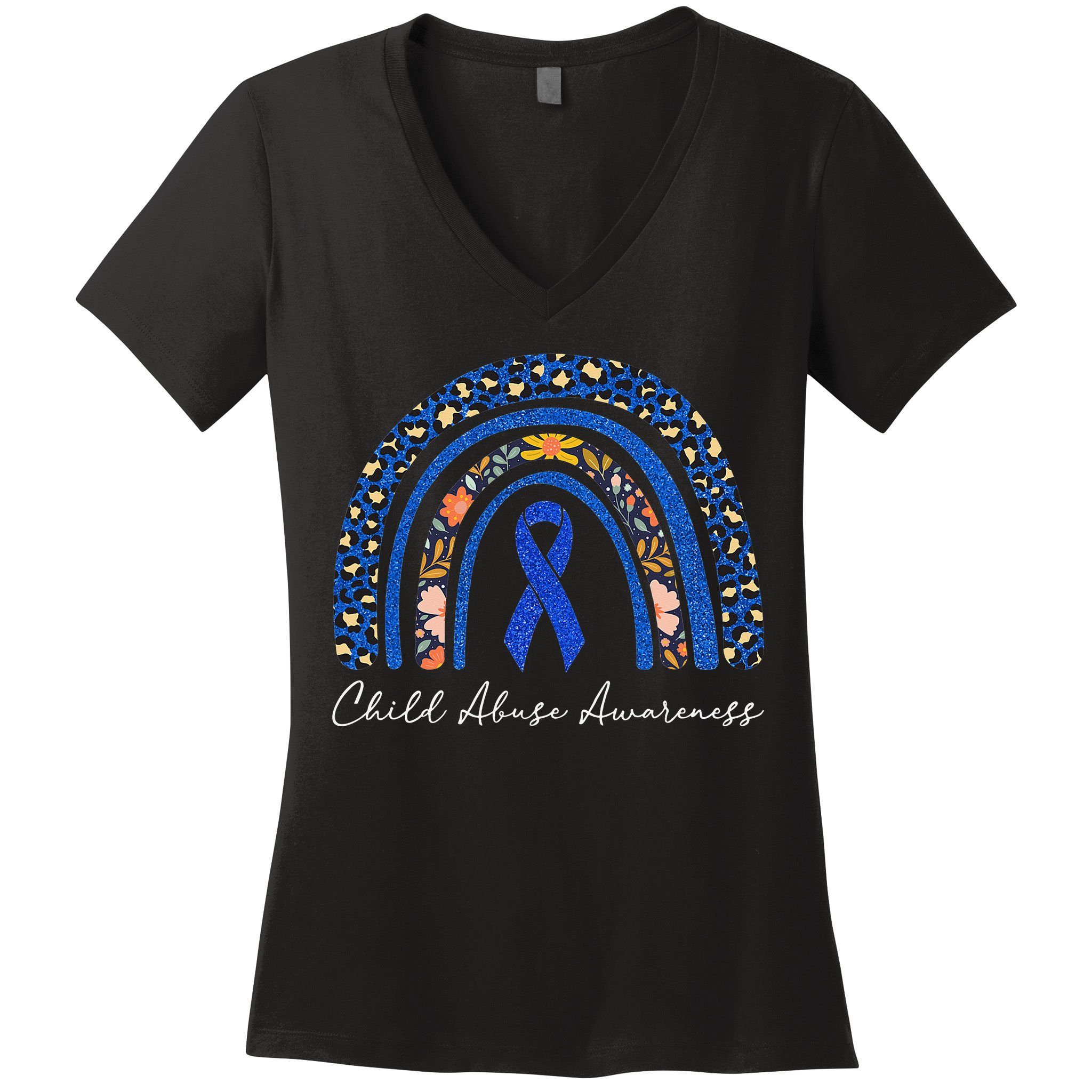 Stand Up For Children Child Abuse Prevention Month Women's V-Neck T-Shirt