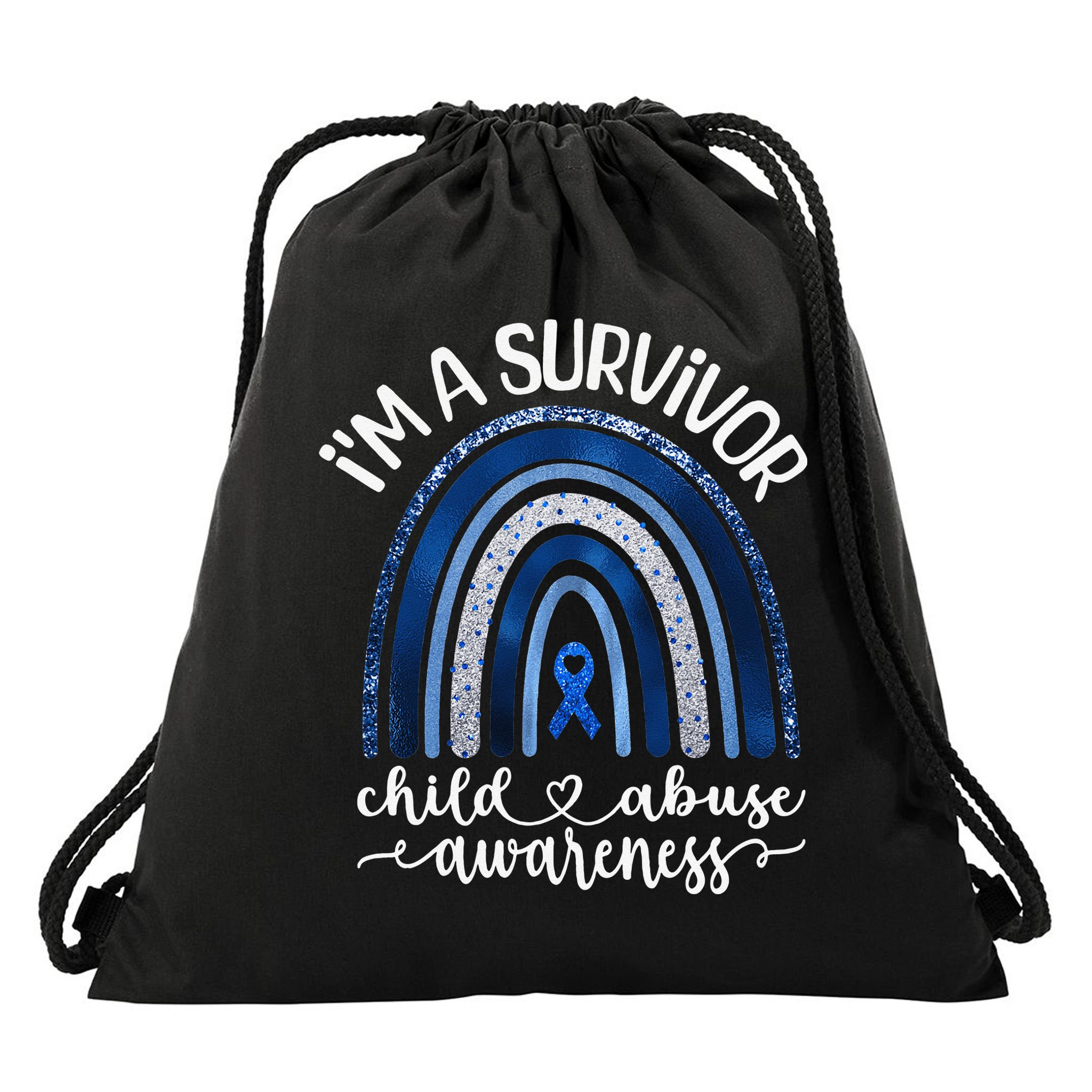 Stand Up For Children Child Abuse Awareness And Prevention Drawstring Bag