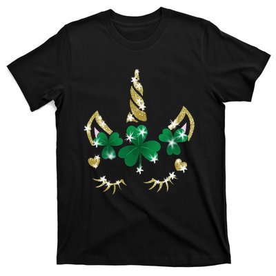 Sarcastic Unicorn Face Print Cute Saint Patrick's Day T-Shirt