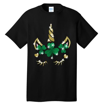 Sarcastic Unicorn Face Print Cute Saint Patrick's Day Tall T-Shirt