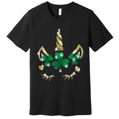 Sarcastic Unicorn Face Print Cute Saint Patrick's Day Premium T-Shirt