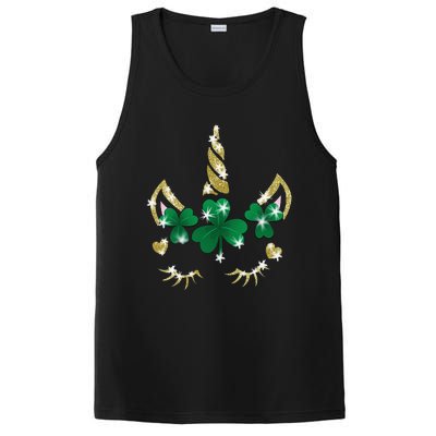 Sarcastic Unicorn Face Print Cute Saint Patrick's Day PosiCharge Competitor Tank